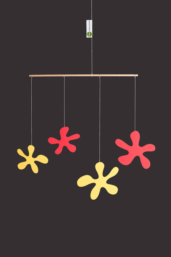 interiérová závěsná dekorace (mobil) - Luční květy malé